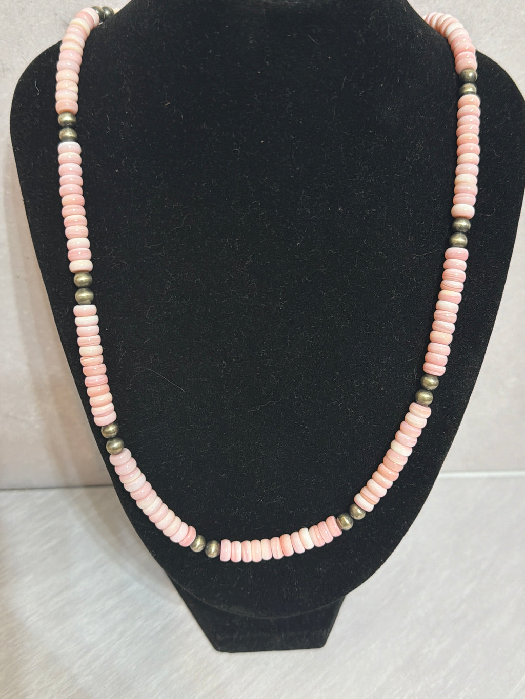 Pink Conch & Sterling Beads