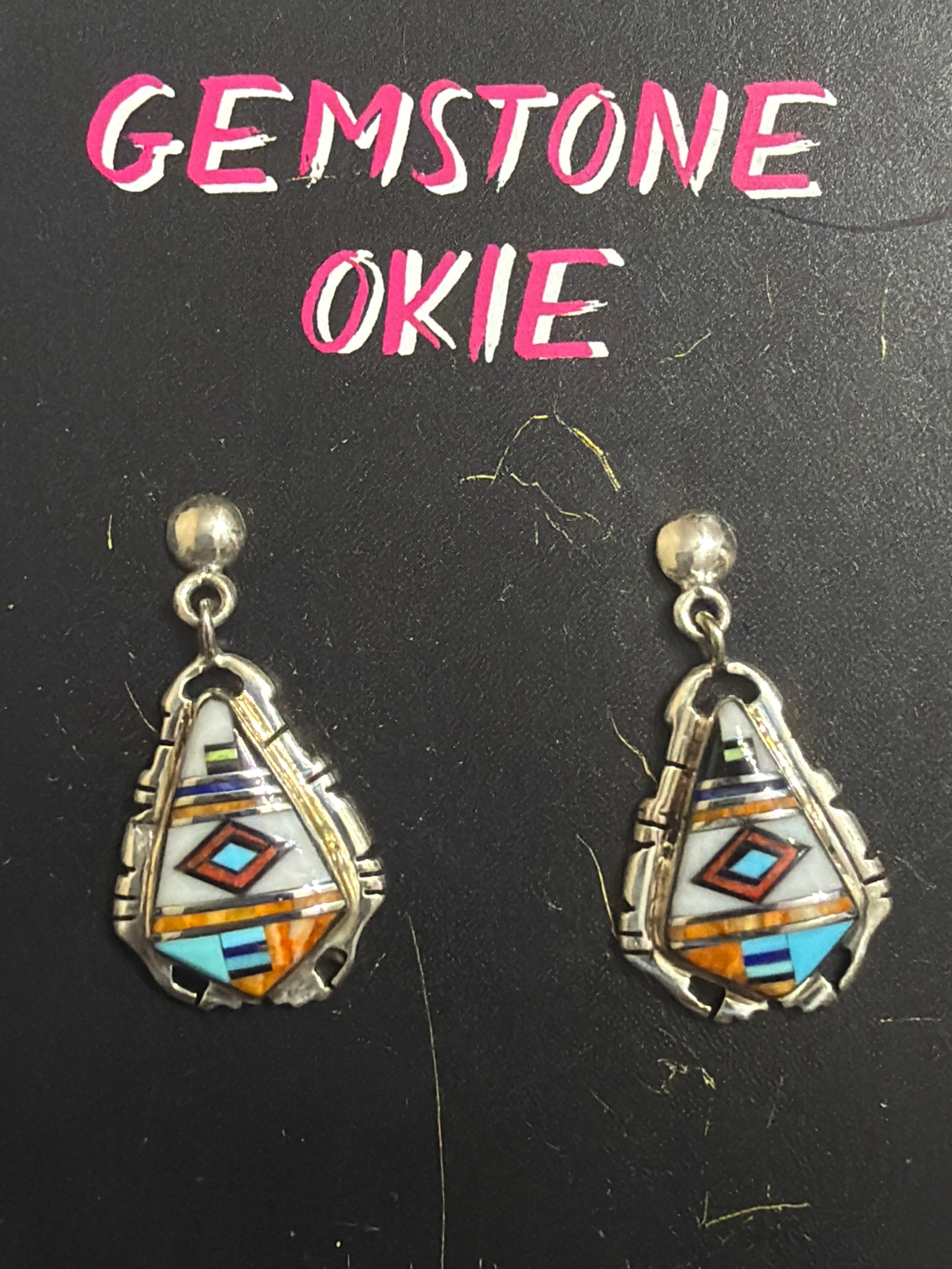 Inlay Dangle Earrings