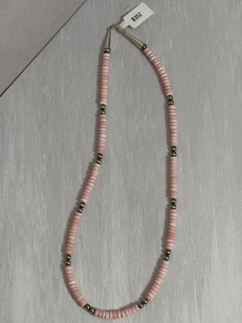 Pink Conch & Sterling Beads
