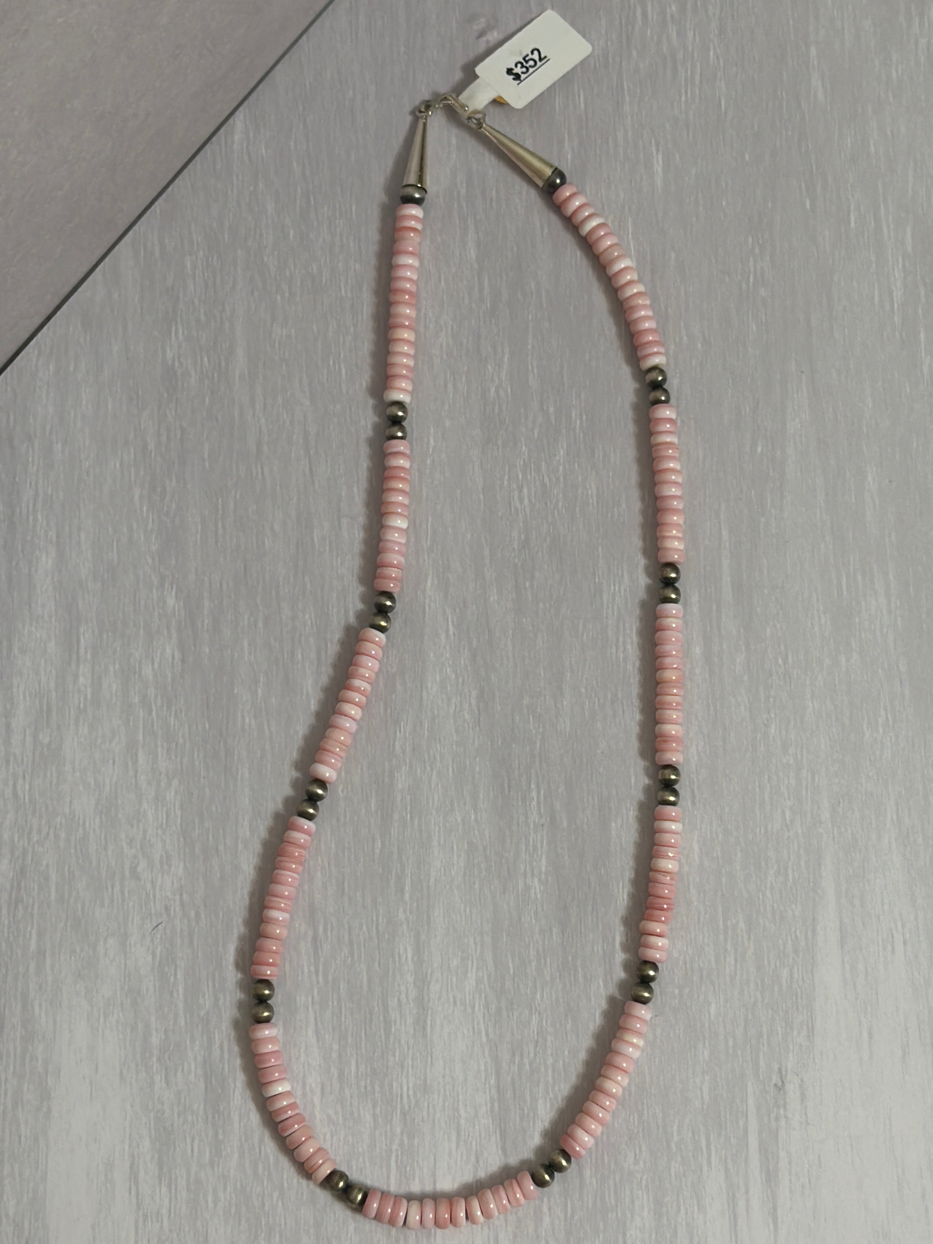 Pink Conch & Sterling Beads