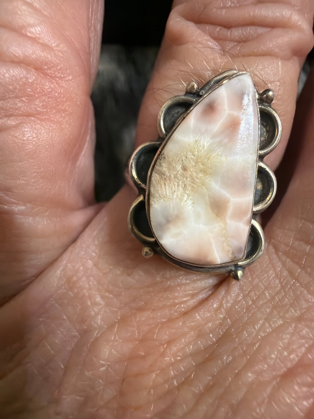 Pink Larimar ring