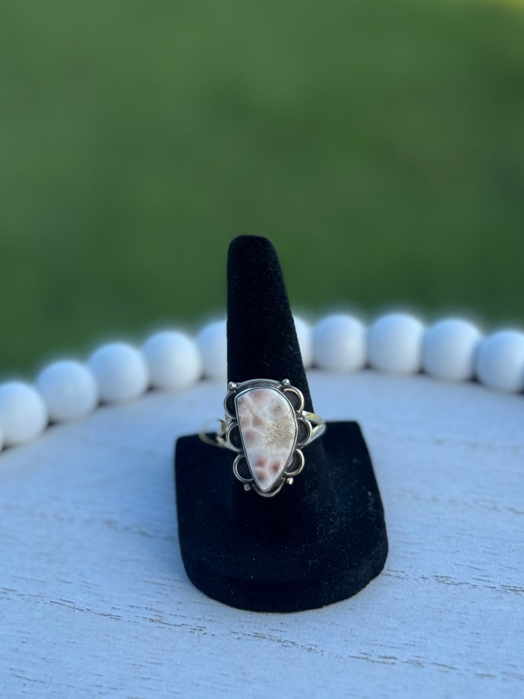 Pink Larimar ring