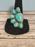 Turquoise 1/2 Cluster Ring