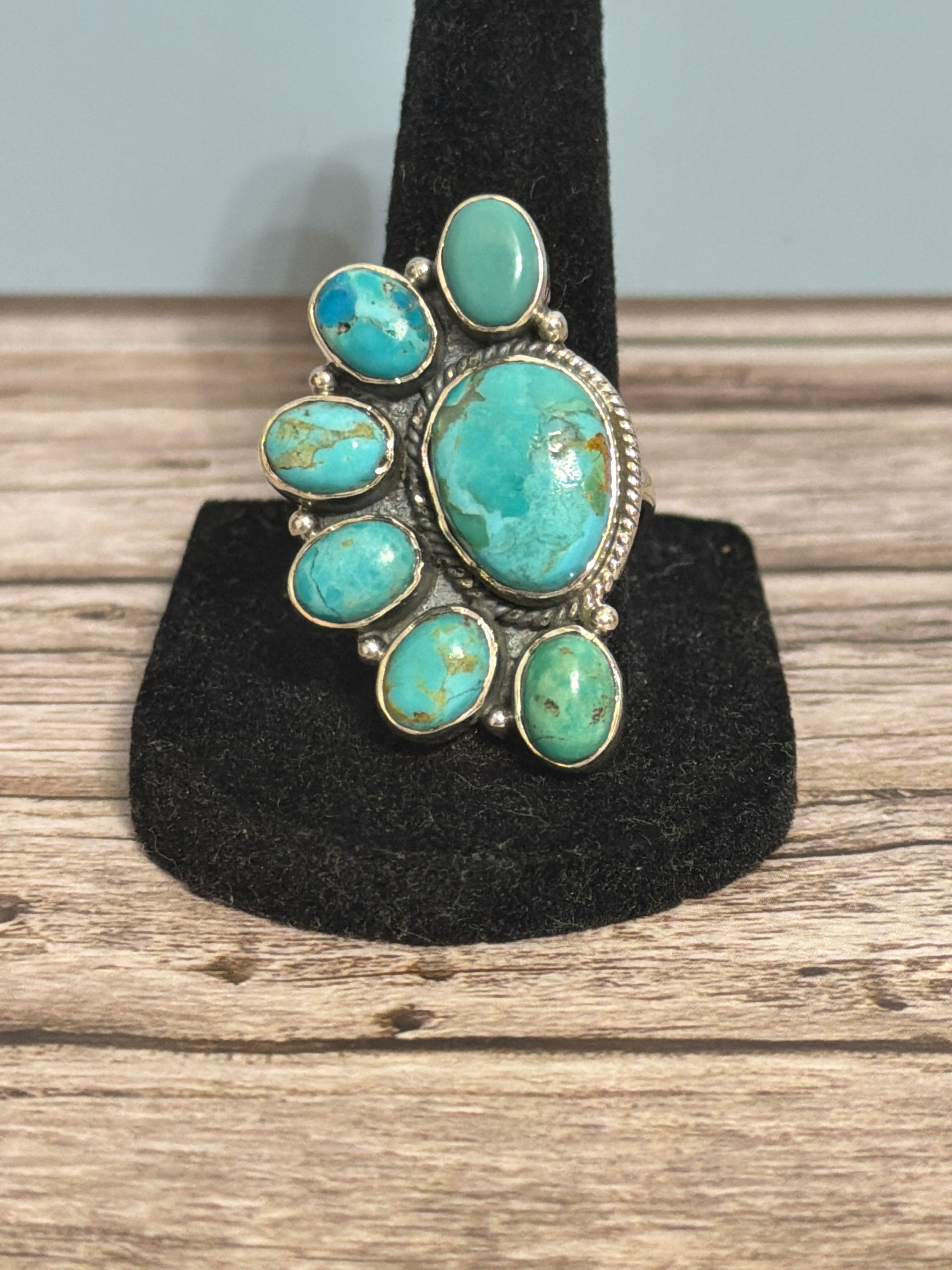 Turquoise 1/2 Cluster Ring