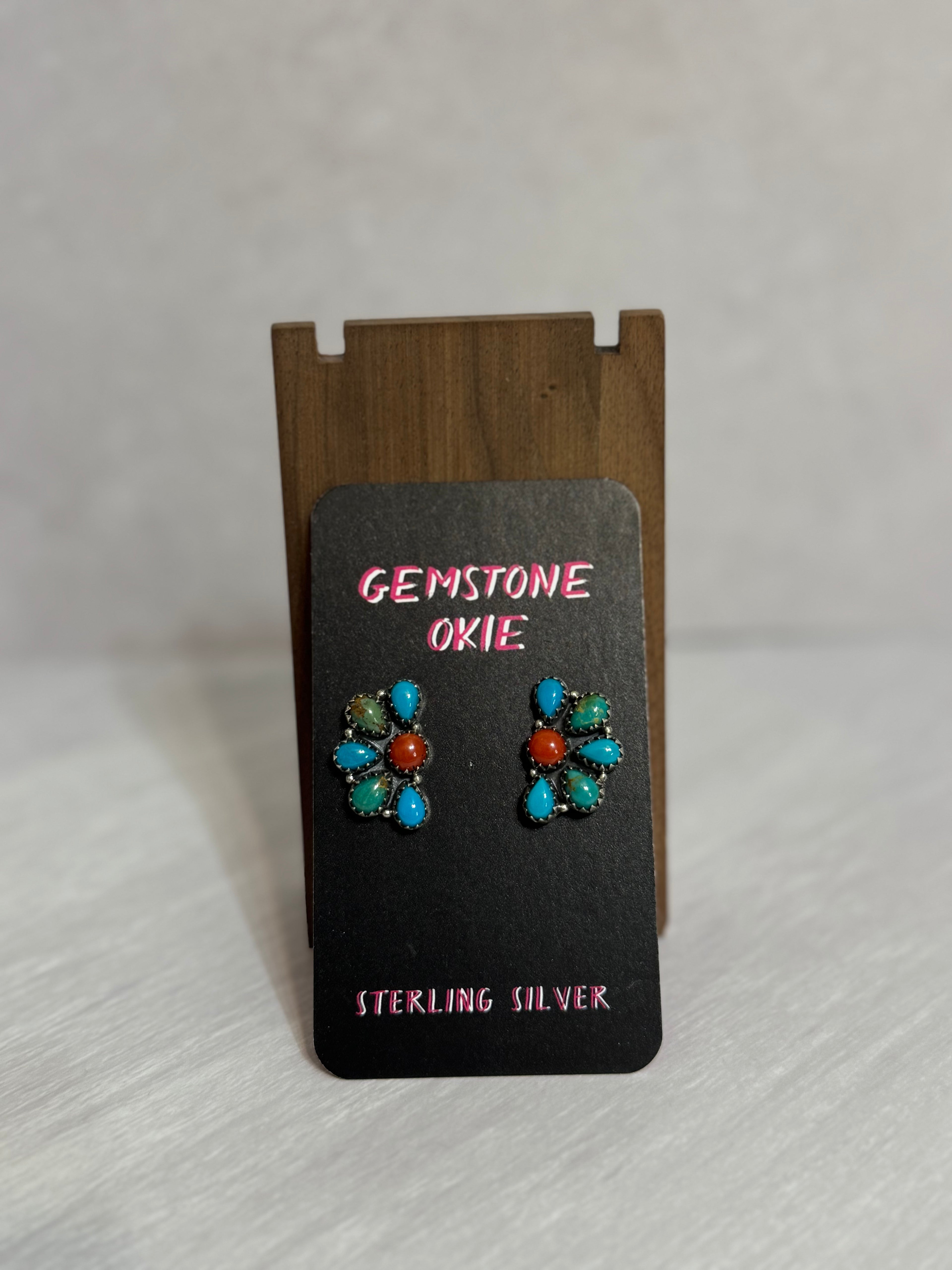 Coral & Turquoise Studs