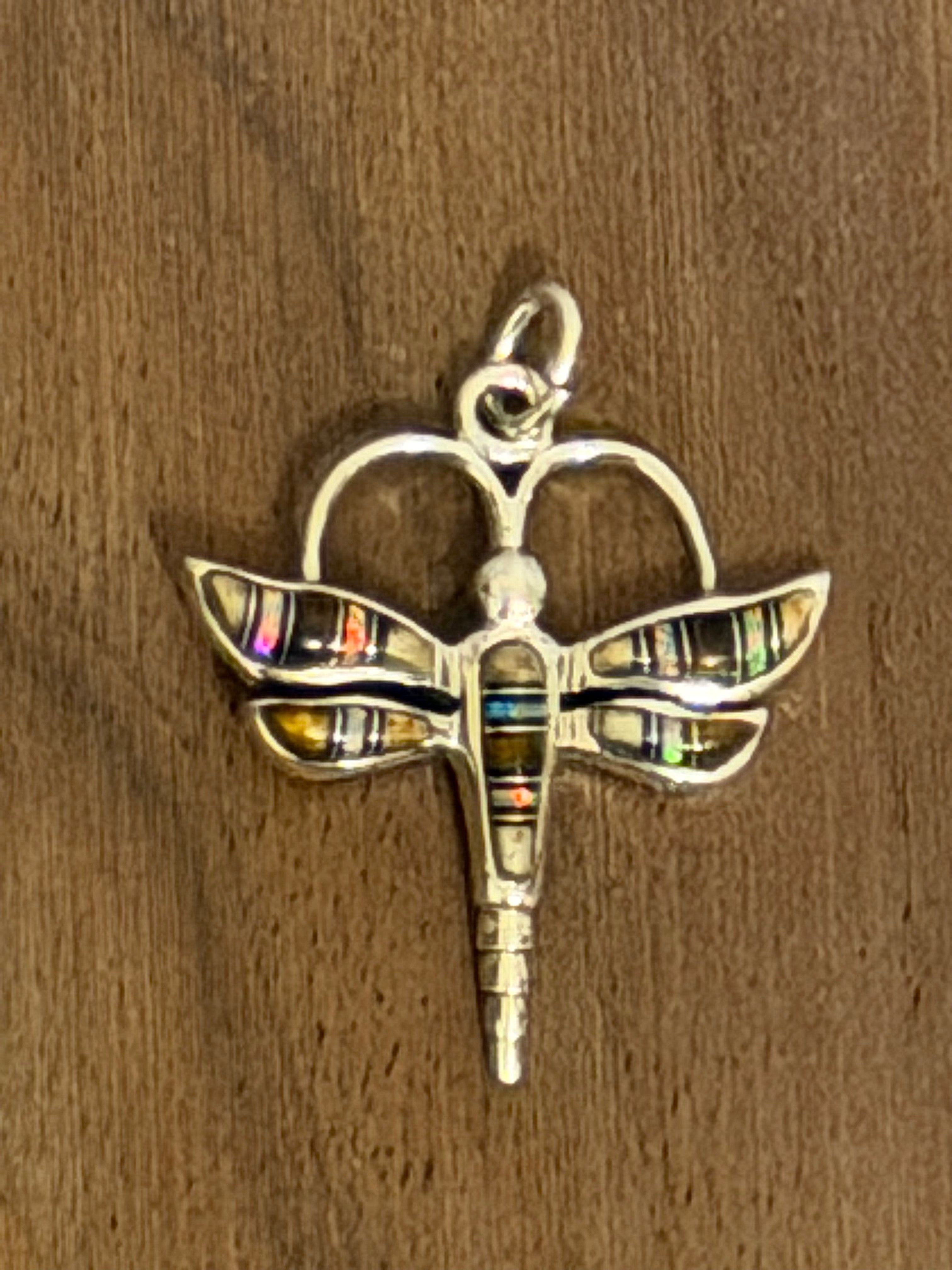Inlay Dragonfly Pendant
