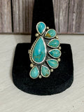1/2 Cluster Turquoise Ring