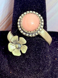 Pink Conch & flower ring