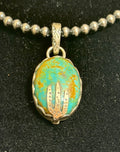 Turquoise Stone with Cactus