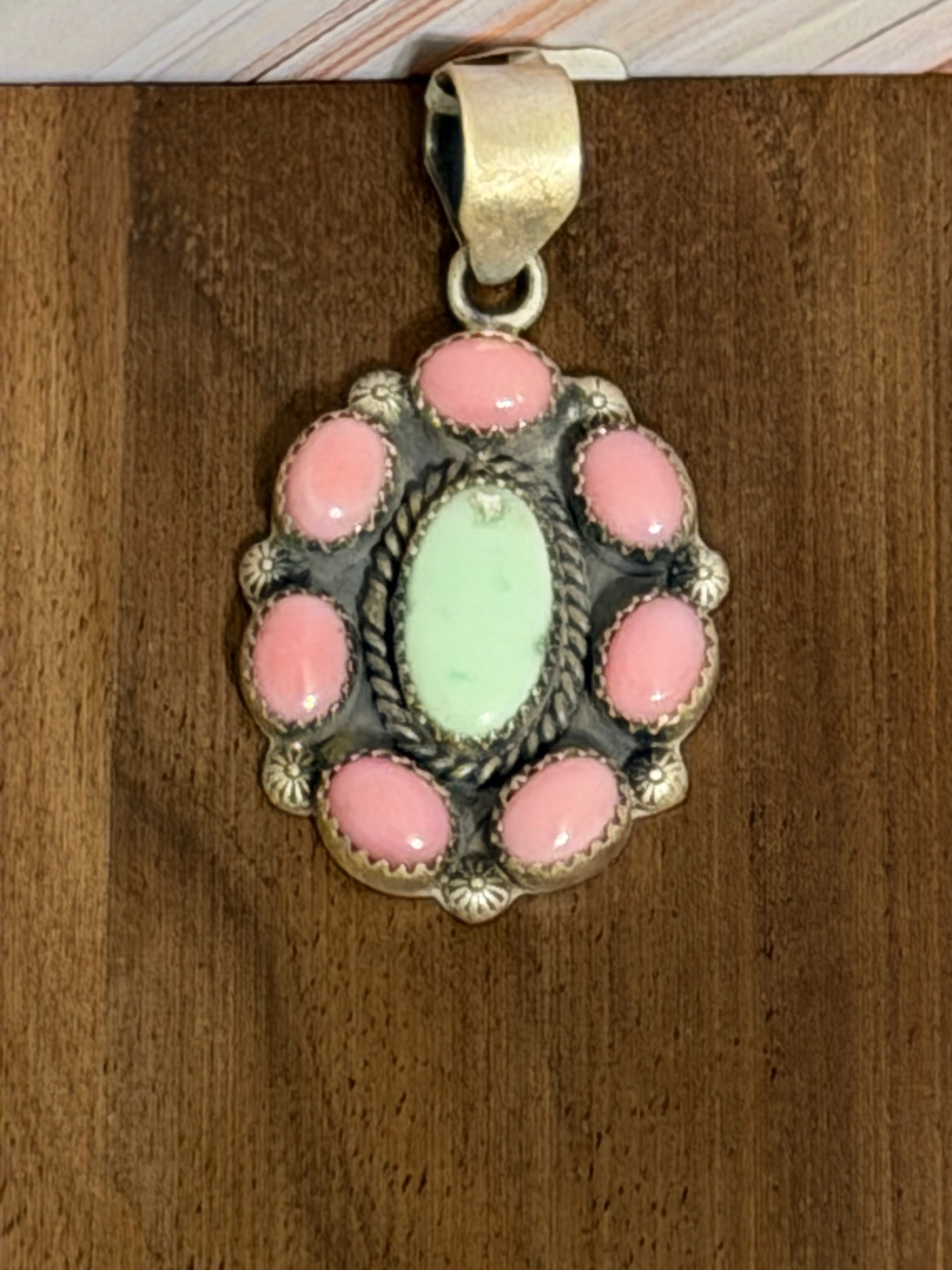 Pink Conch and Paloma Pendant