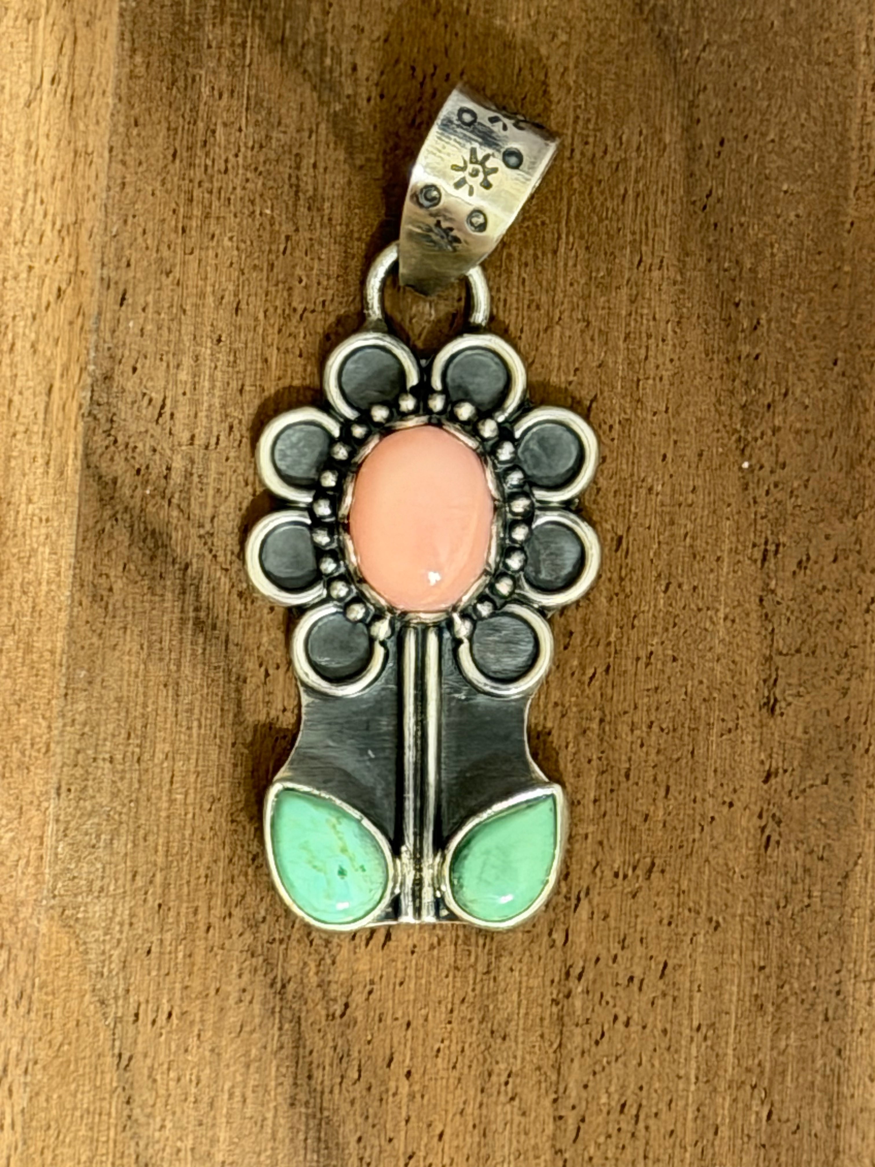 Pink Conch Flower Pendant
