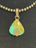 Turquoise Stone w/Cactus Pendant