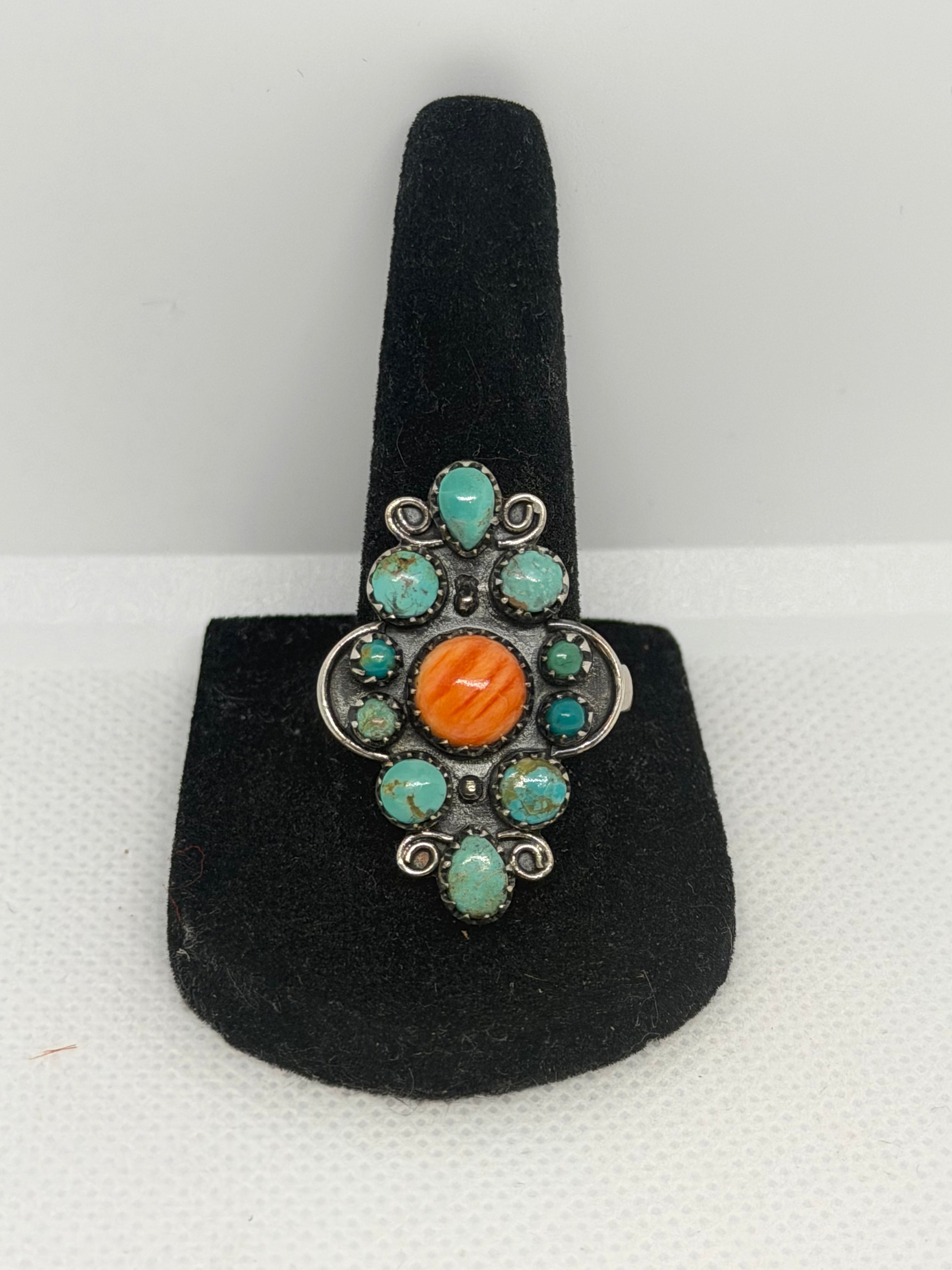 Spiny and turquoise Ring
