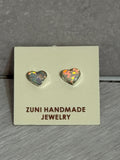 Opal Heart Studs