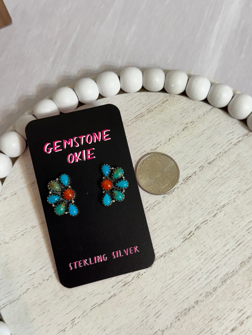 Coral & Turquoise Studs