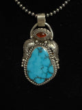 Turquoise and Carnelian Pendant