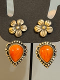 Orange Spiny Box Studs