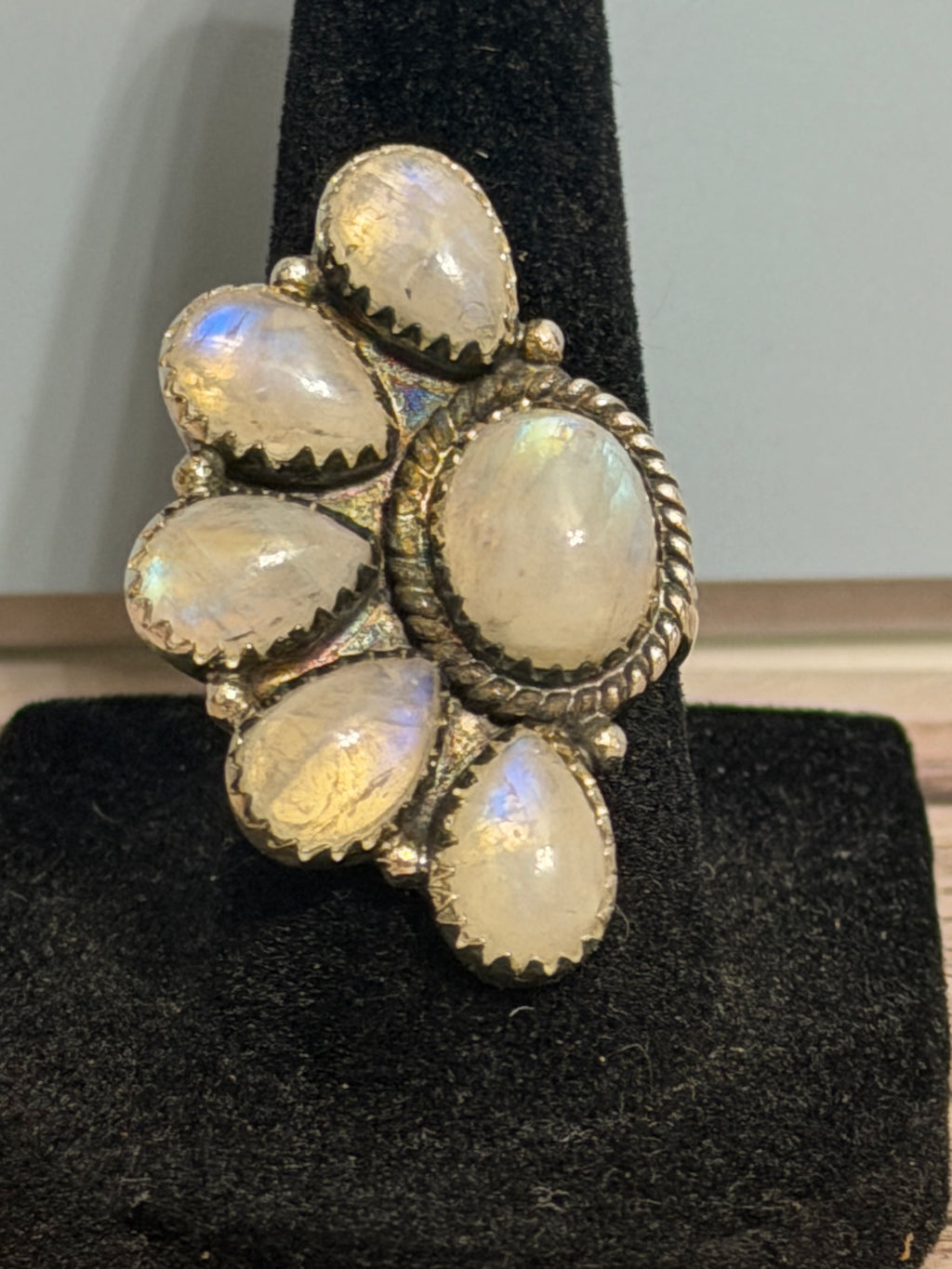 Moonstone 1/2 Cluster Ring