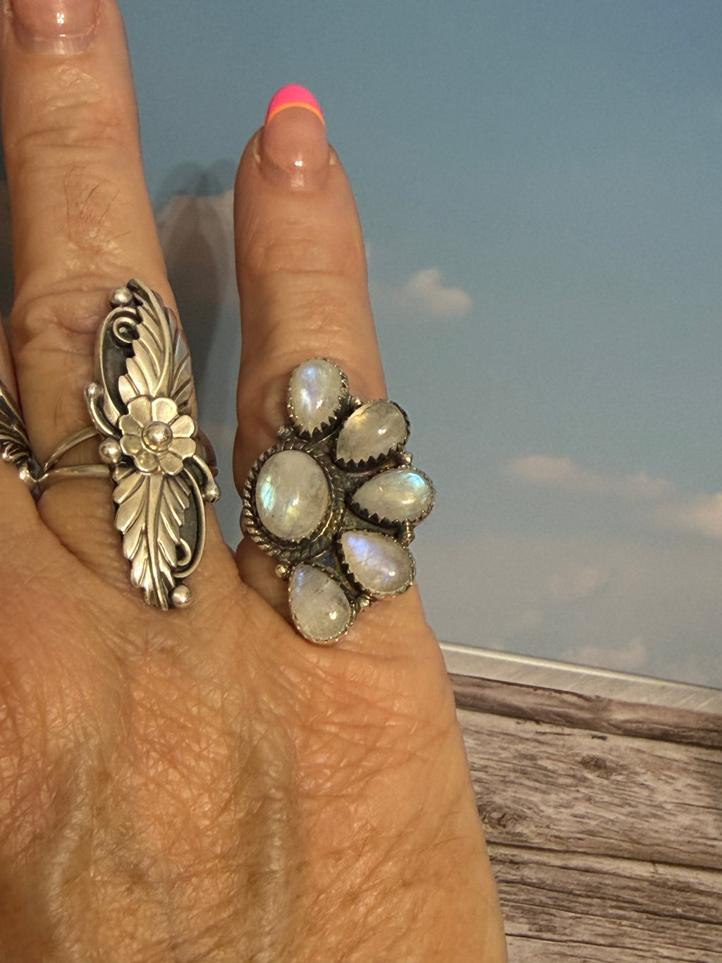 Moonstone 1/2 Cluster Ring