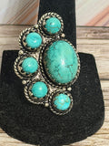 1/2 cluster turquoise ring