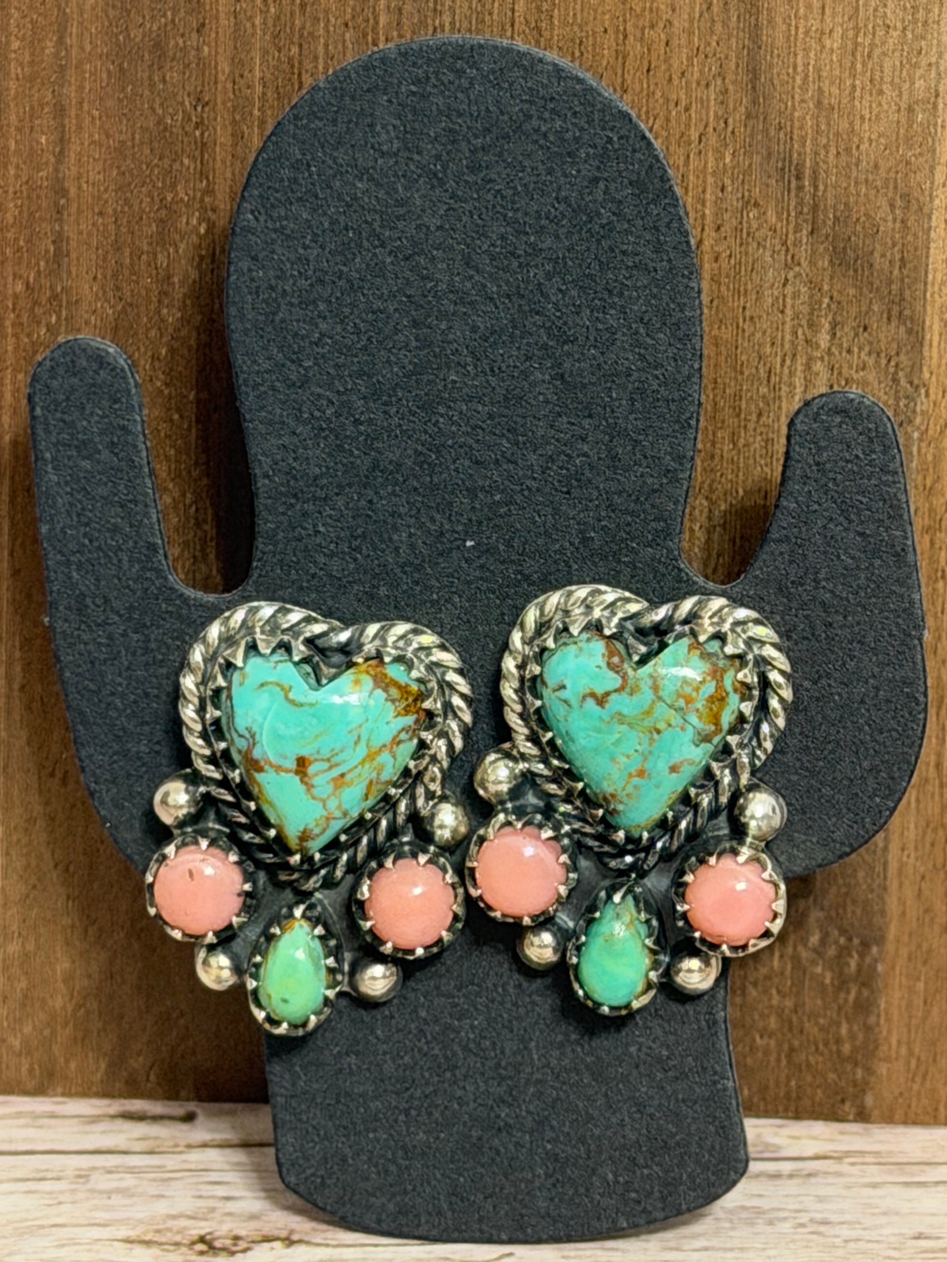 Turquoise Heart Studs