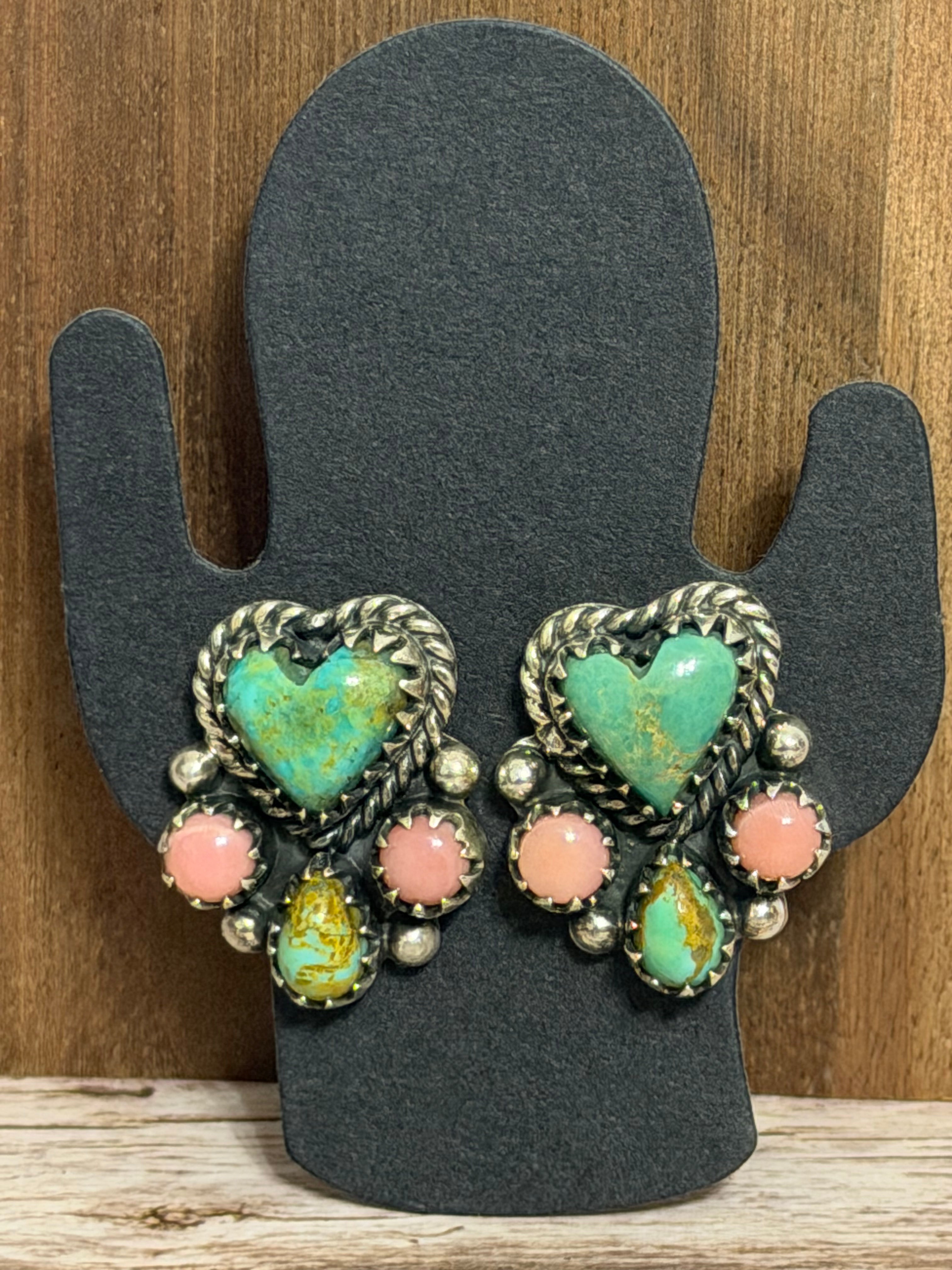 Turquoise & Conch Studs
